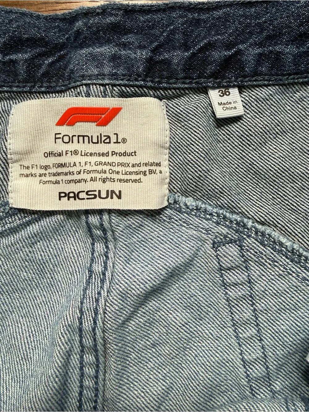 Formula 1 x PacSun Garage Extreme Baggy Jeans Mens Size 36 street wear
